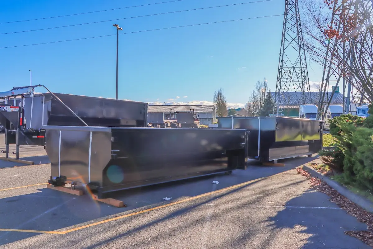 Roll-off dumpster ready for waste disposal at job site for Roll Off Dumpster Rental in Easttown